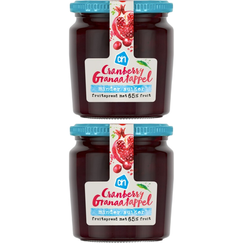 Een afbeelding van AH Cranberry granaatappel fruitspread 2pack