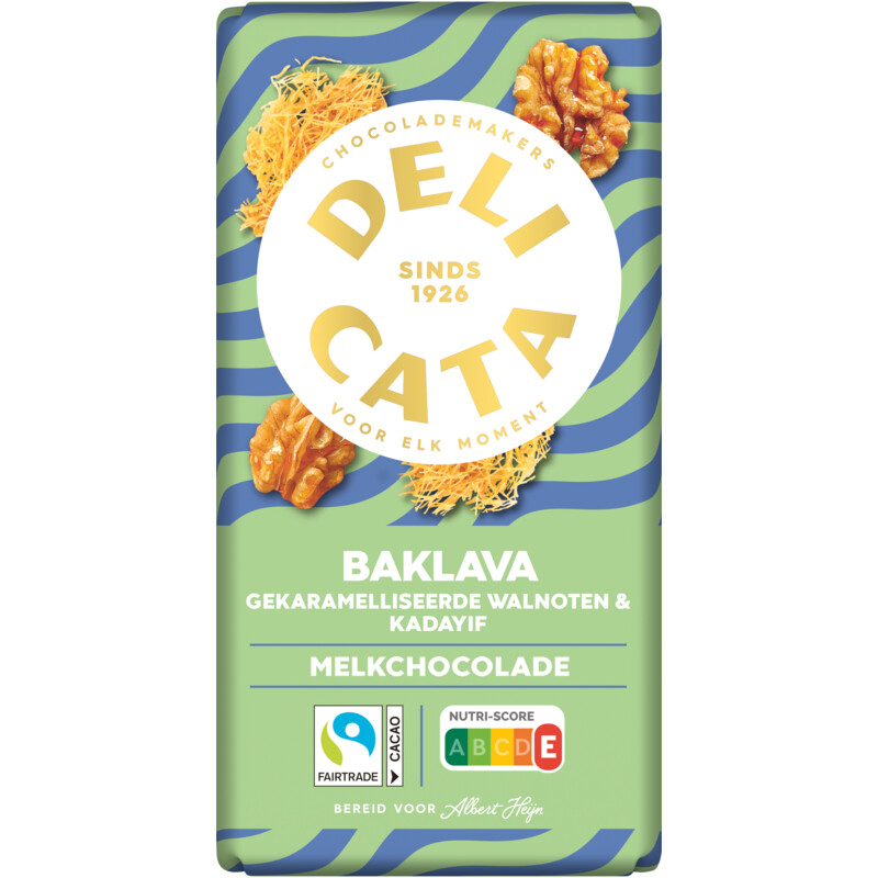 Een afbeelding van Delicata Reep baklava melk chocolade