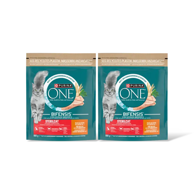 Purina ONE Sterilcat rijk aan kip 2-pack