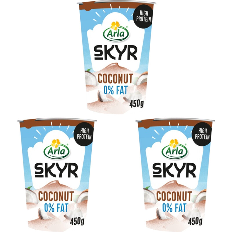 Een afbeelding van Arla Skyr kokos yoghurt 0% fat 3-pack