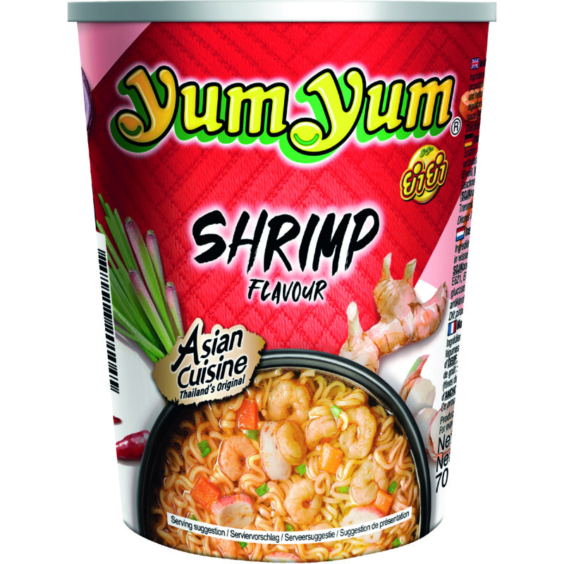 Een afbeelding van Yum Yum Shrimp flavour instant noodles