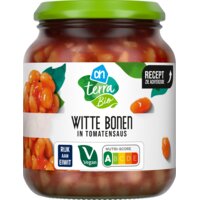Een afbeelding van AH Terra Biologisch witte bonen in tomatensaus