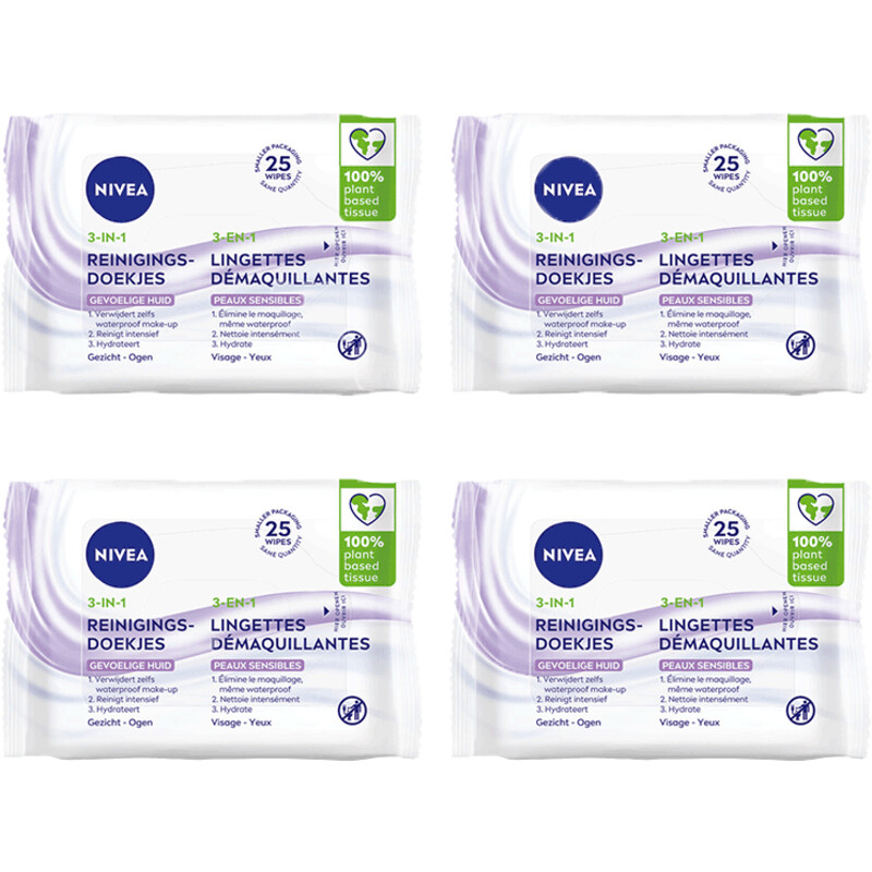 Een afbeelding van NIVEA Sensitive reinigingsdoekjes 4-pack