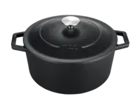 Lifegoods Cast iron rasserole 26cm 5,7 liter zwart