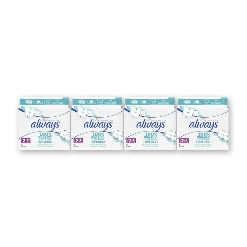 Always Maandverband Cotton Long 4-pack