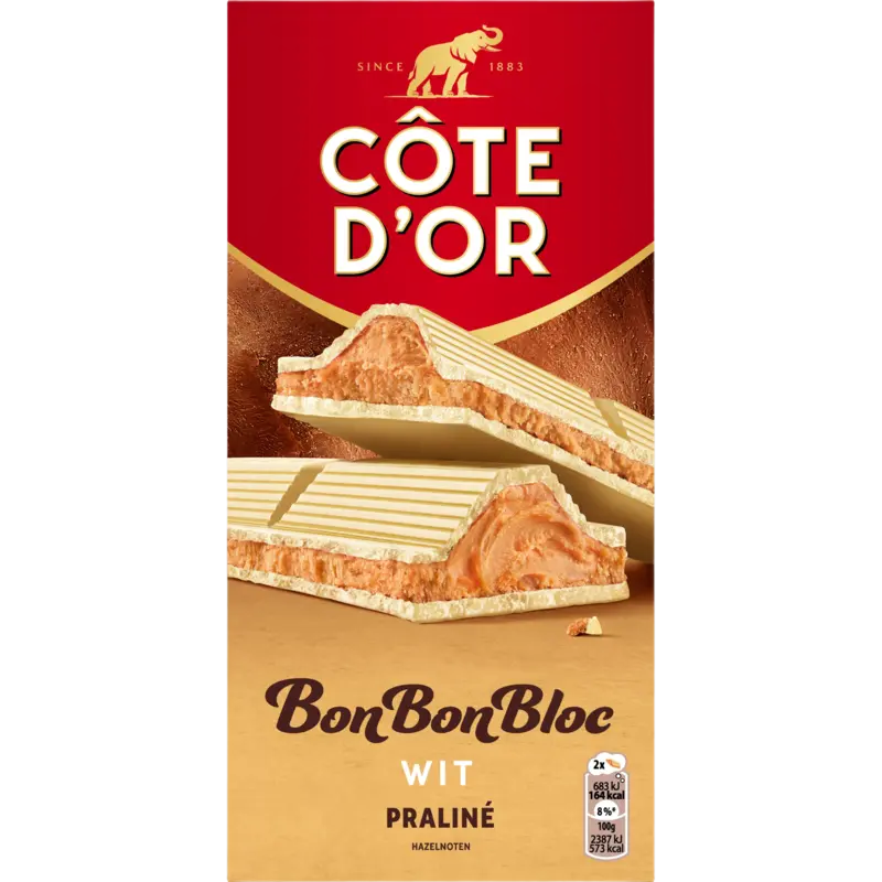 Côte d'Or BonBonBloc chocoladereep praliné wit