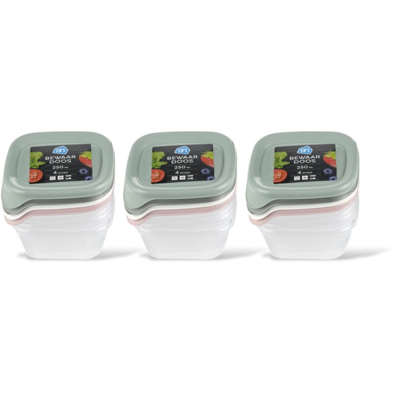 AH Bewaardoos 0.25ltr vierkant 3-pack