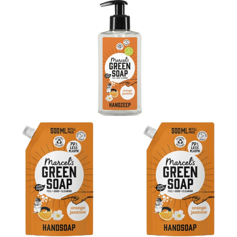 Een afbeelding van Marcel's Green Soap Handzeep pakket