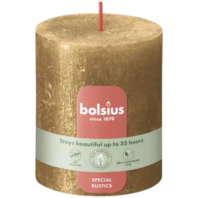 pdp-image-Bolsius Rustieke kaars shimmer goud 8cm