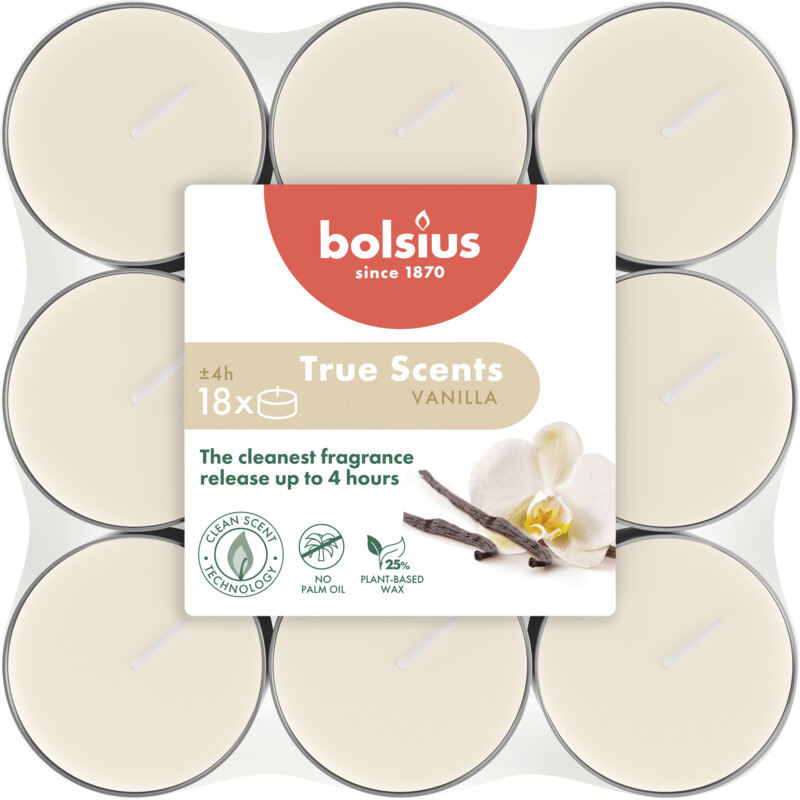 Een afbeelding van Bolsius True scents geurtheelichten vanille