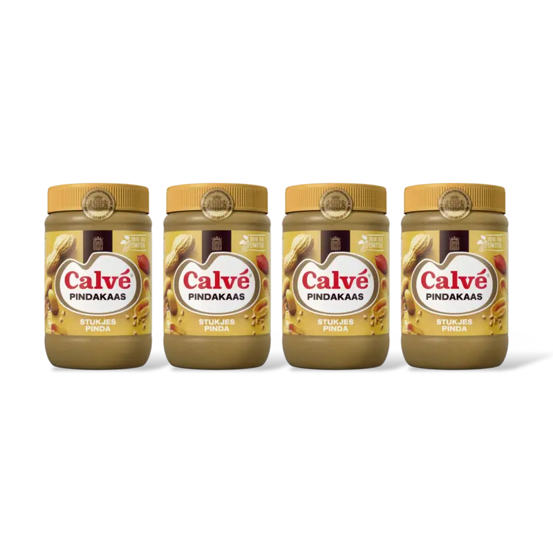 Pindakaas met stukjes pinda 4pack