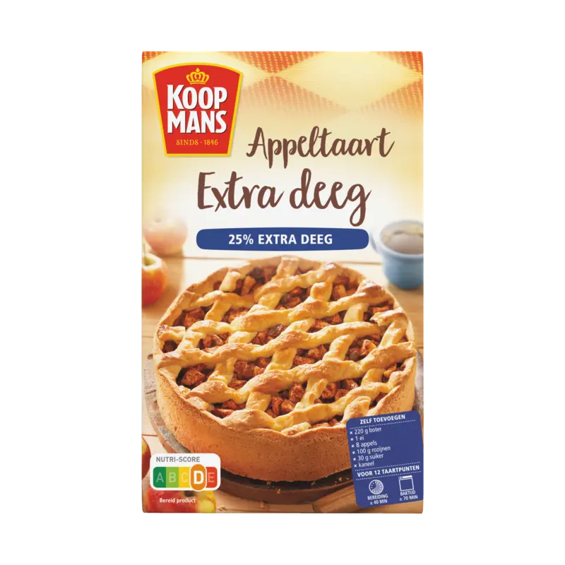 Mix voor appeltaart met extra deeg