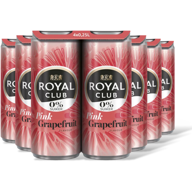 Royal Club Pink Grapefruit 0% suiker 24-pack