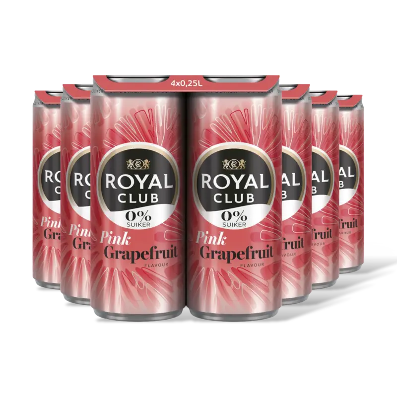 Royal Club Pink Grapefruit 0% suiker 24-pack