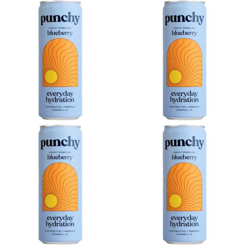 Een afbeelding van Punchy Everyday hydration blueberry 4-pack
