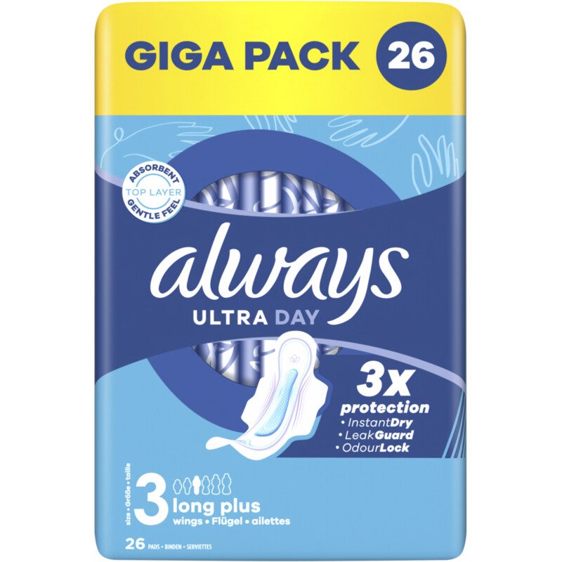 Een afbeelding van Always Ultra day long plus wings giga pack