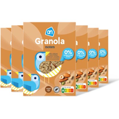 AH Granola noten 0% toegevoegd suiker 6-pck
