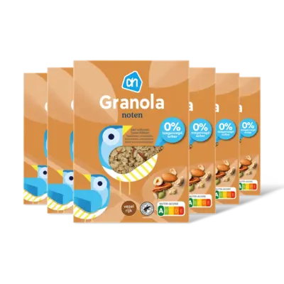 pdp-image-AH Granola noten 0% toegevoegd suiker 6-pck