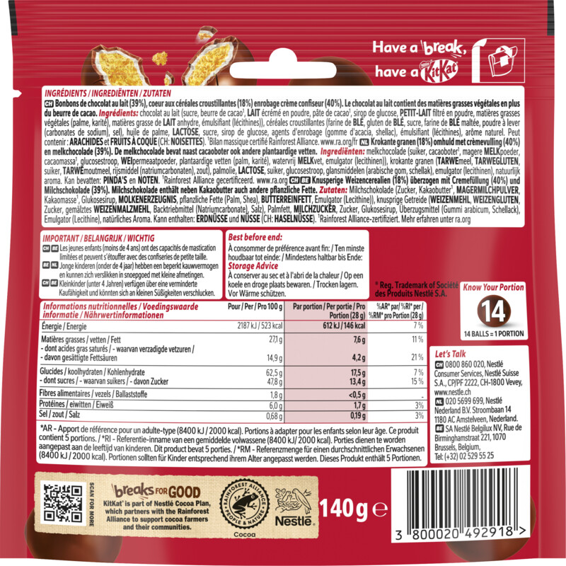 Een afbeelding van Kitkat Balls melkchocolade