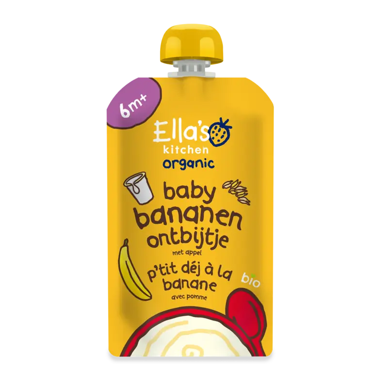 Baby bananen ontbijtje 6+ biologisch