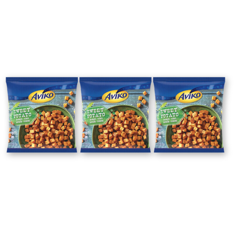 Aviko Zoete aardappel blokjes 3-pack
