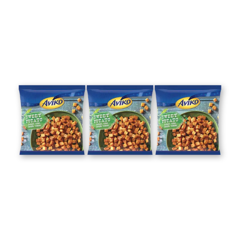 Aviko Zoete aardappel blokjes 3-pack