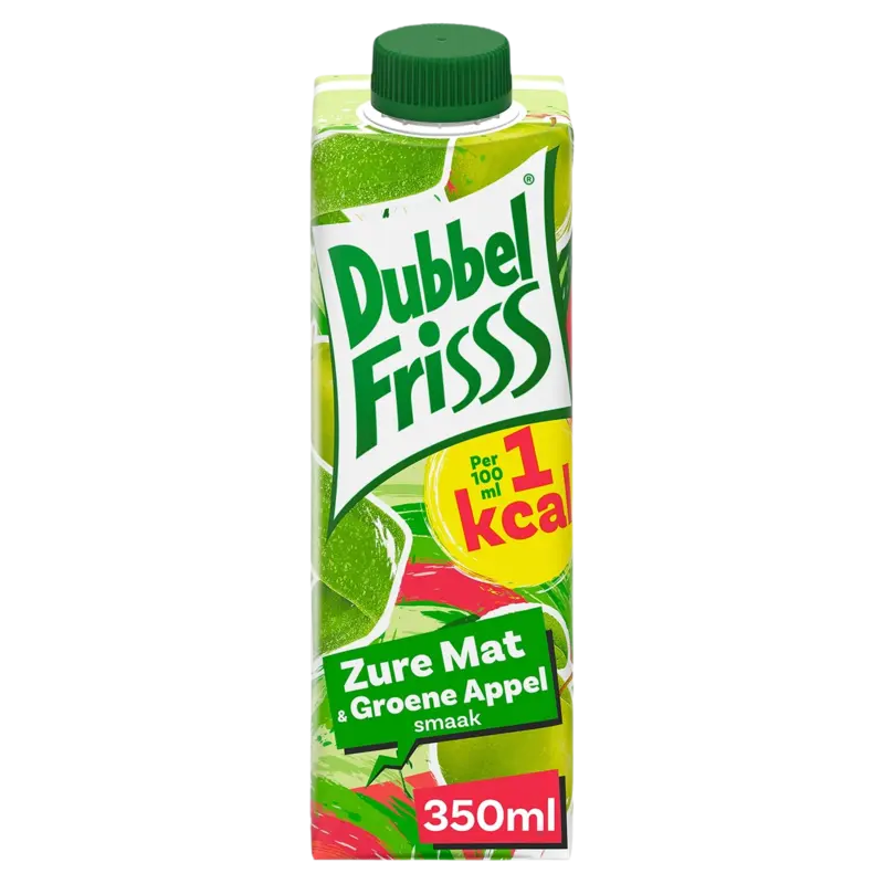 DubbelFrisss 1kcal zure mat & groene appel smaak