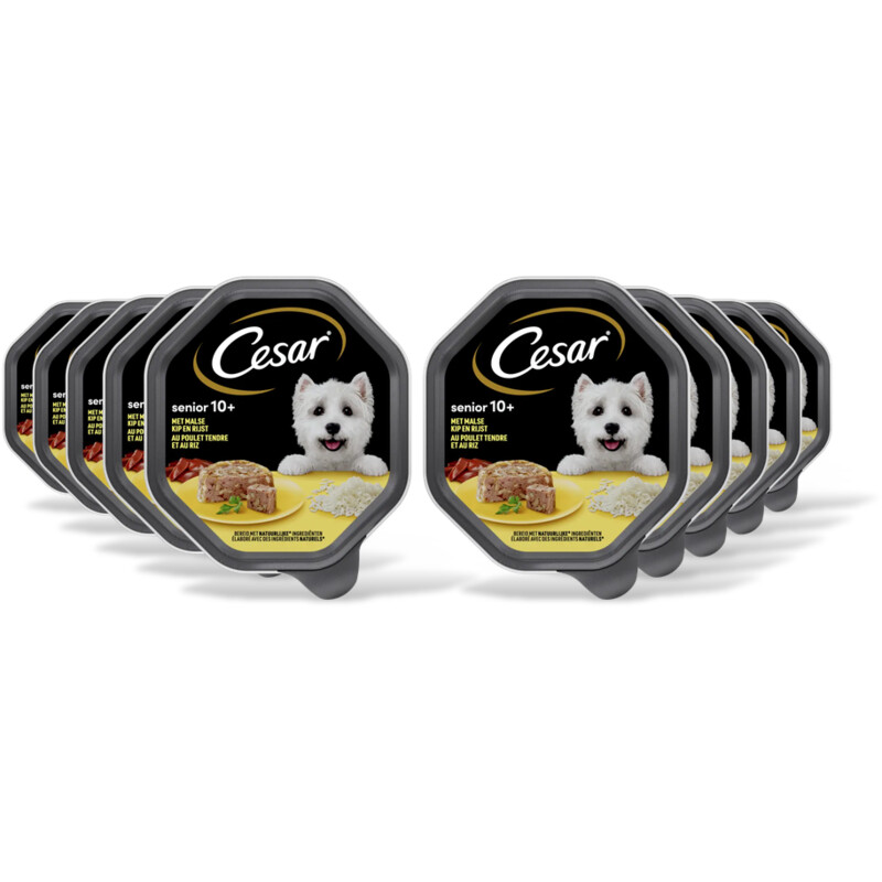 Cesar Senior met malse kip en rijst 10-pack