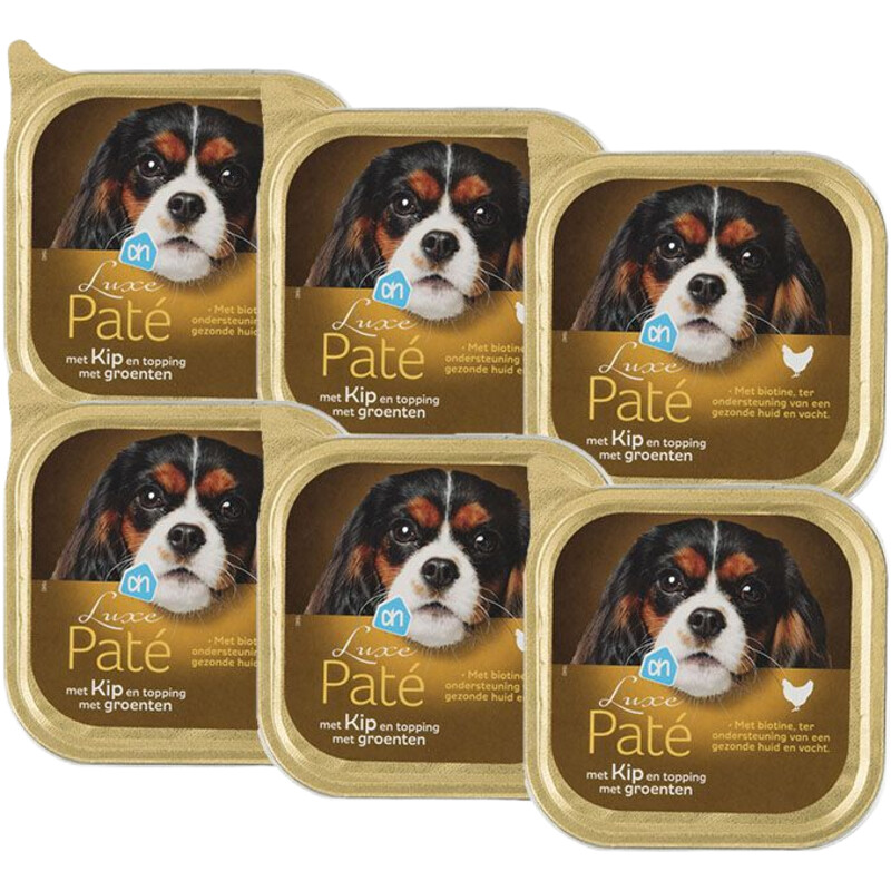 Een afbeelding van AH Alu luxe pate kip groente 6-pack