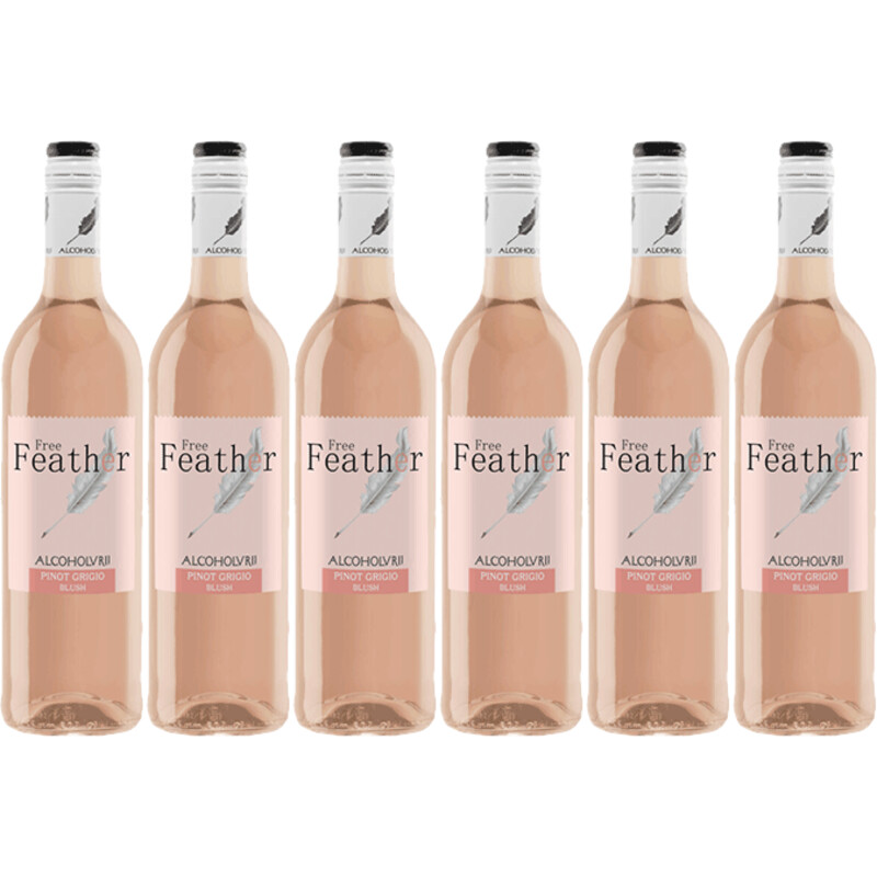 Een afbeelding van Free Feather Rosé alcoholvrij 6-pack