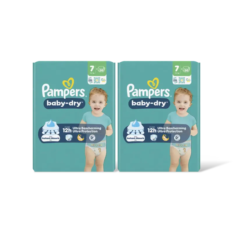 Baby-dry luiers maat 7 2-pack