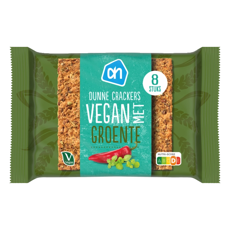 Dunne crackers vegan met groenten
