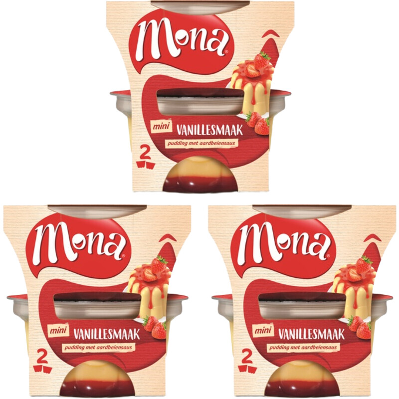 Een afbeelding van Mona Vanillepudding 2x135ml 3-pack
