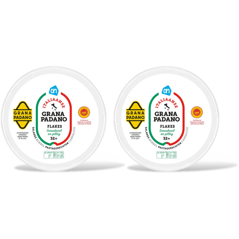 AH Italiaanse grana padano 32+ flakes 2-pck