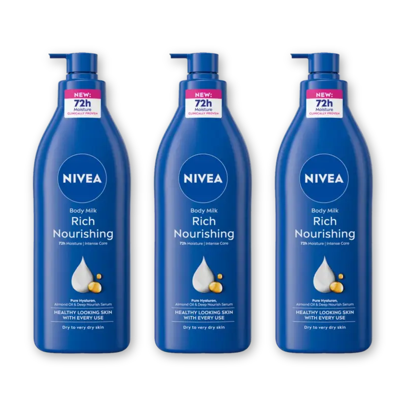 Verzorgende body milk met pomp 3-pack