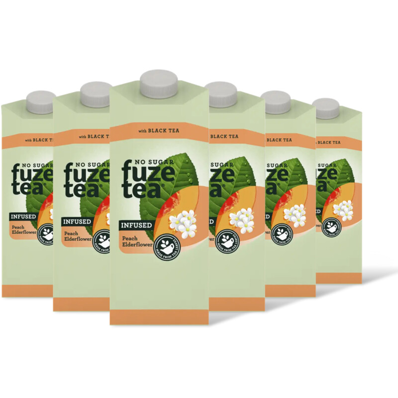 Fuze Tea Black tea peach elderflower ns 6-pack