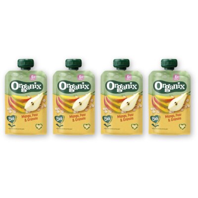 pdp-image-Organix Knijpfruit mango peer granola 6m+ 4-pack