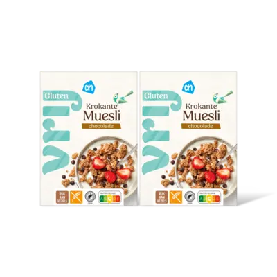 pdp-image-AH Glutenvrij Krokante muesli chocolade 2-pack