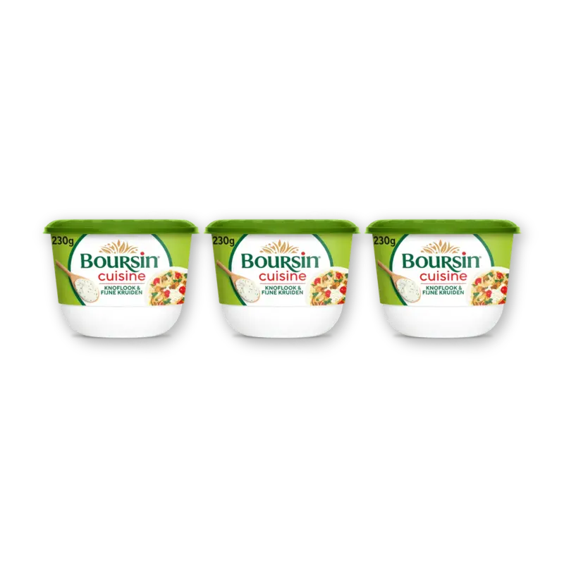 Boursin Cuisine knoflook & fijne kruiden 3-pack