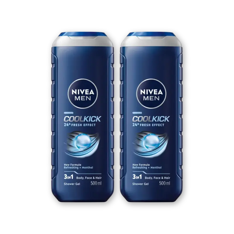NIVEA Men cool kick shower gel 2-pack