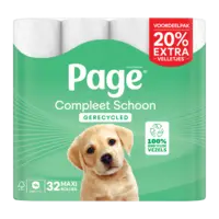 Page Compleet schoon gerecycled toiletpapier
