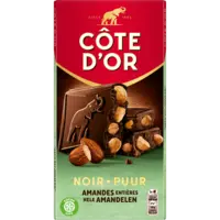Côte d'Or Chocoladereep puur met hele amandelen