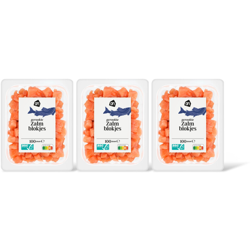 AH Gerookte zalmblokjes 3-pack