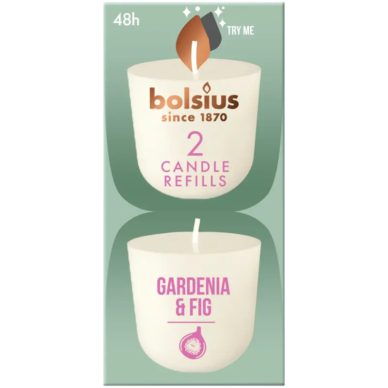 Bolsius Navulling clean light gardenia fig