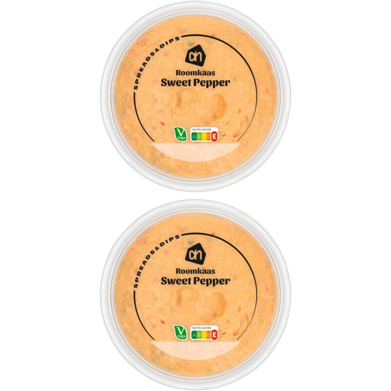 Een afbeelding van AH Roomkaas met sweetpepper 2-pack