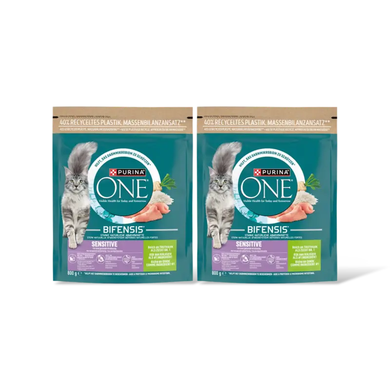 Purina ONE Sensitive rijk aan kalkoen 2-pack