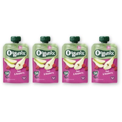 pdp-image-Organix Knijpfruit peer framboos 6m+ 4-pack