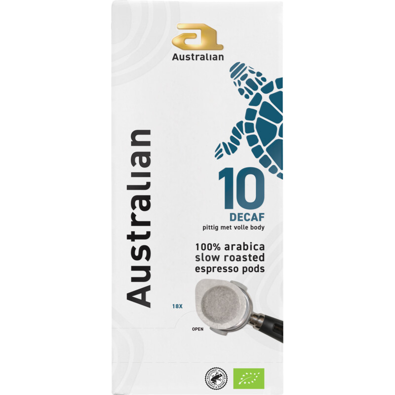 Een afbeelding van Australian Organic espresso pods decaf