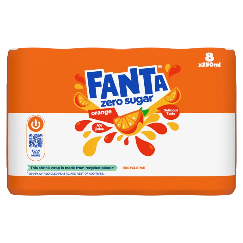 Fanta Orange zero sugar 8-pack bel