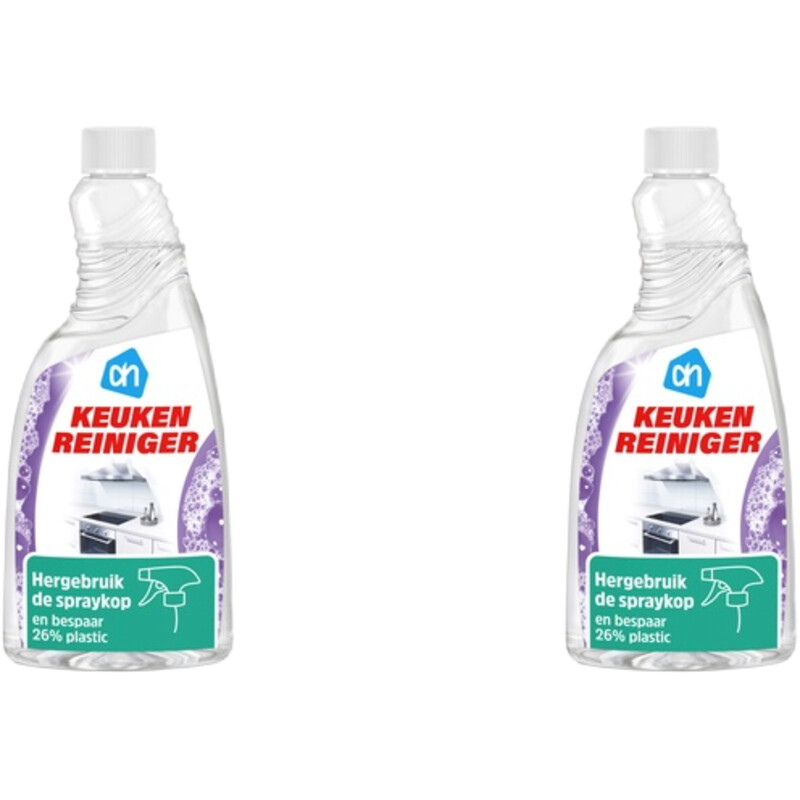 Een afbeelding van AH keukenreiniger spray navul 2-pack